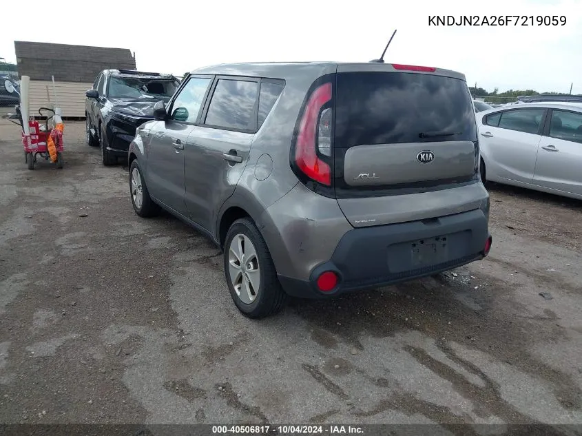 2015 Kia Soul VIN: KNDJN2A26F7219059 Lot: 40506817