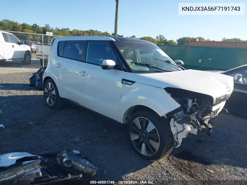 2015 Kia Soul ! VIN: KNDJX3A56F7191743 Lot: 40551749