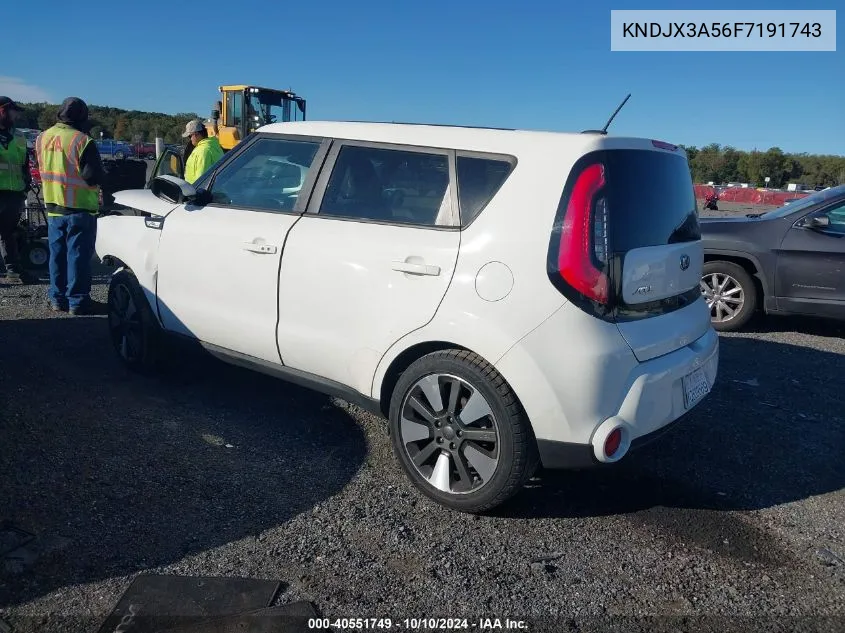 2015 Kia Soul ! VIN: KNDJX3A56F7191743 Lot: 40551749