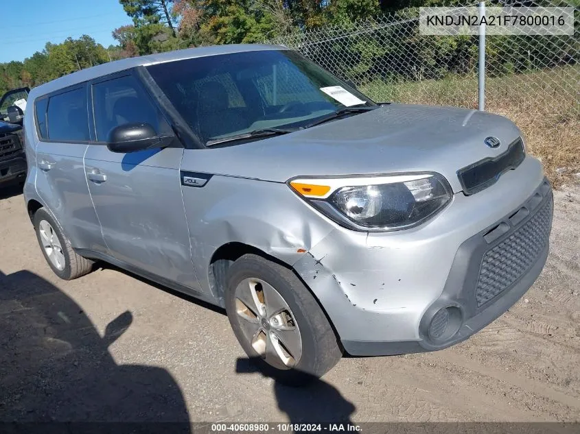 2015 Kia Soul VIN: KNDJN2A21F7800016 Lot: 40608980