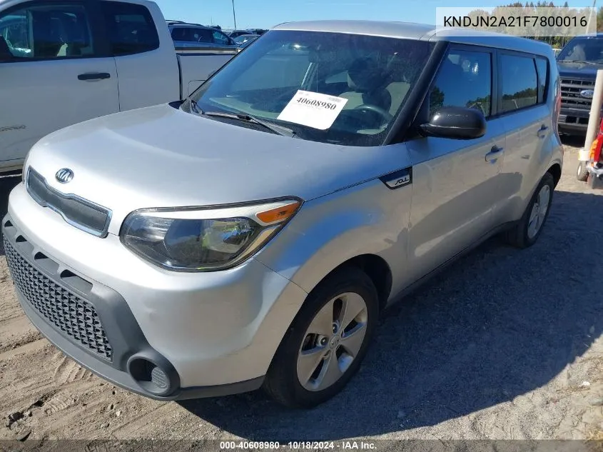 2015 Kia Soul VIN: KNDJN2A21F7800016 Lot: 40608980