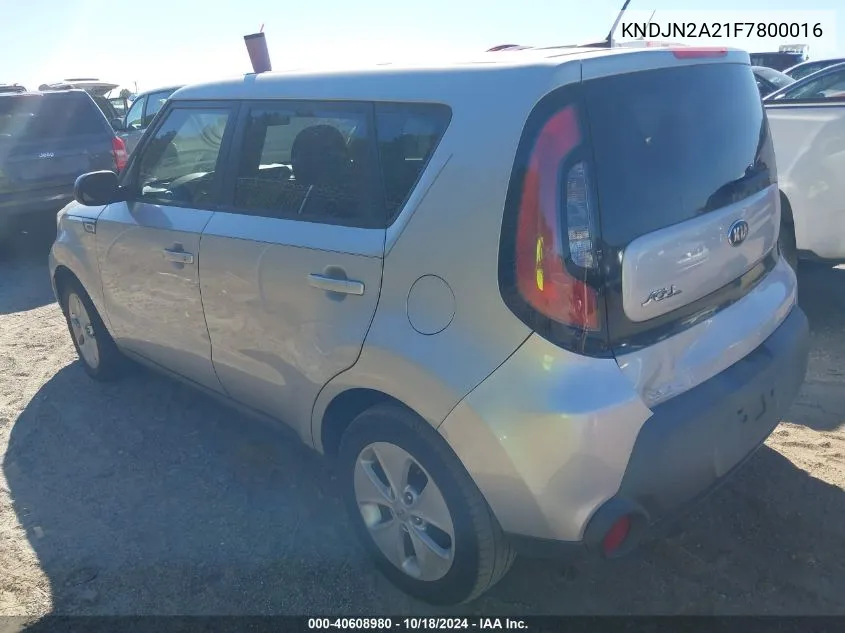 2015 Kia Soul VIN: KNDJN2A21F7800016 Lot: 40608980