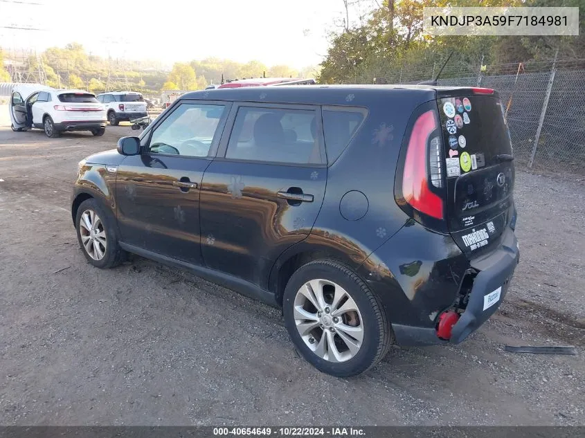 2015 Kia Soul + VIN: KNDJP3A59F7184981 Lot: 40654649