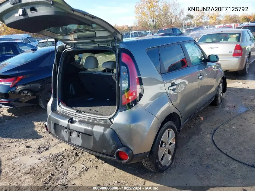 2015 Kia Soul VIN: KNDJN2A20F7125792 Lot: 40656000