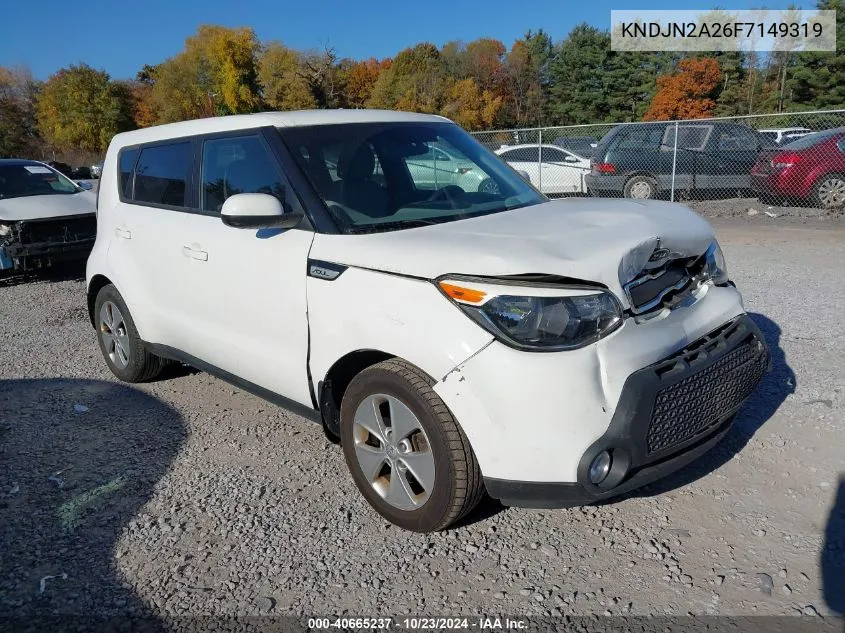 2015 Kia Soul VIN: KNDJN2A26F7149319 Lot: 40665237