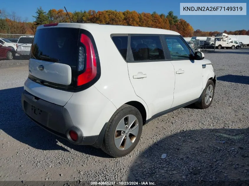 2015 Kia Soul VIN: KNDJN2A26F7149319 Lot: 40665237