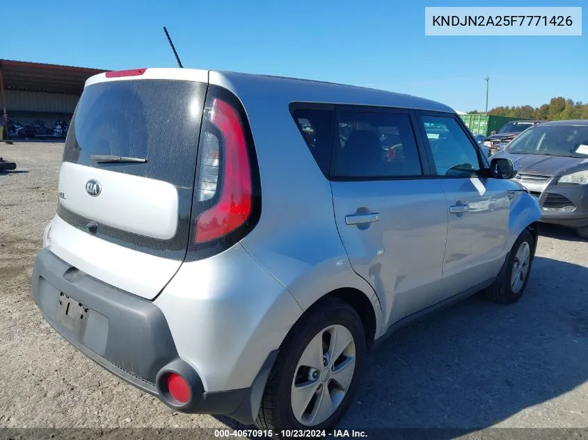 2015 Kia Soul VIN: KNDJN2A25F7771426 Lot: 40670915