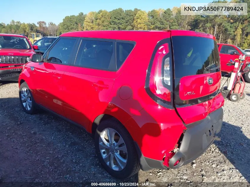 2015 Kia Soul + VIN: KNDJP3A50F7789424 Lot: 40686699