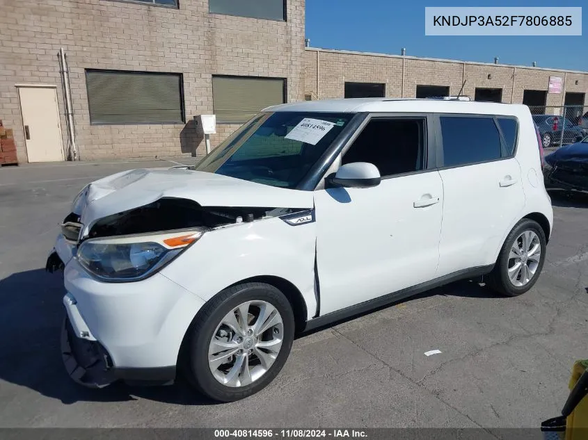 2015 Kia Soul + VIN: KNDJP3A52F7806885 Lot: 40814596