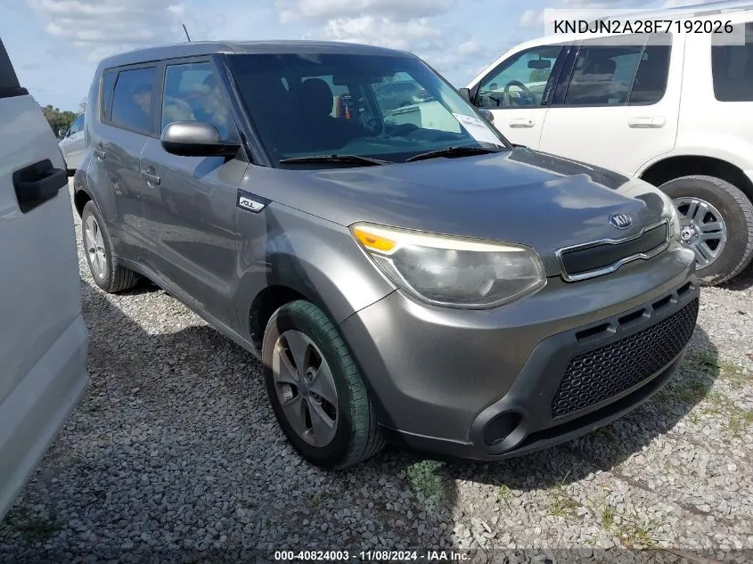 2015 Kia Soul VIN: KNDJN2A28F7192026 Lot: 40824003