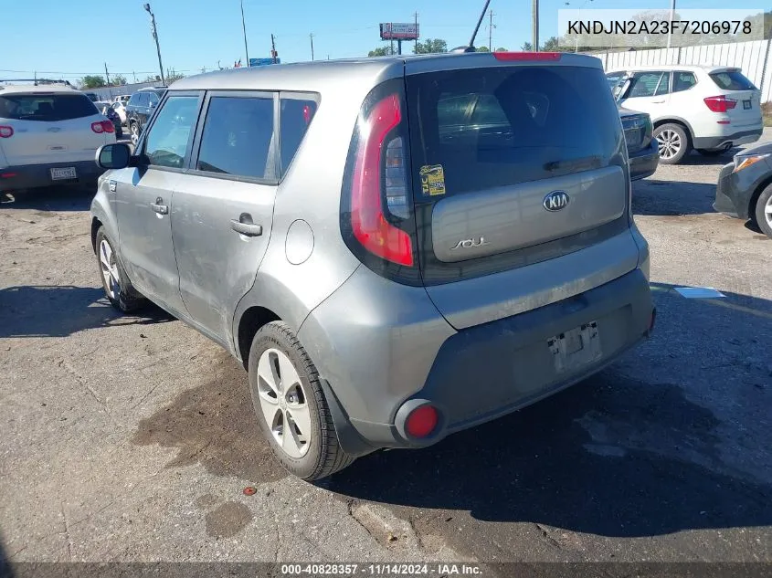 2015 Kia Soul VIN: KNDJN2A23F7206978 Lot: 40828357