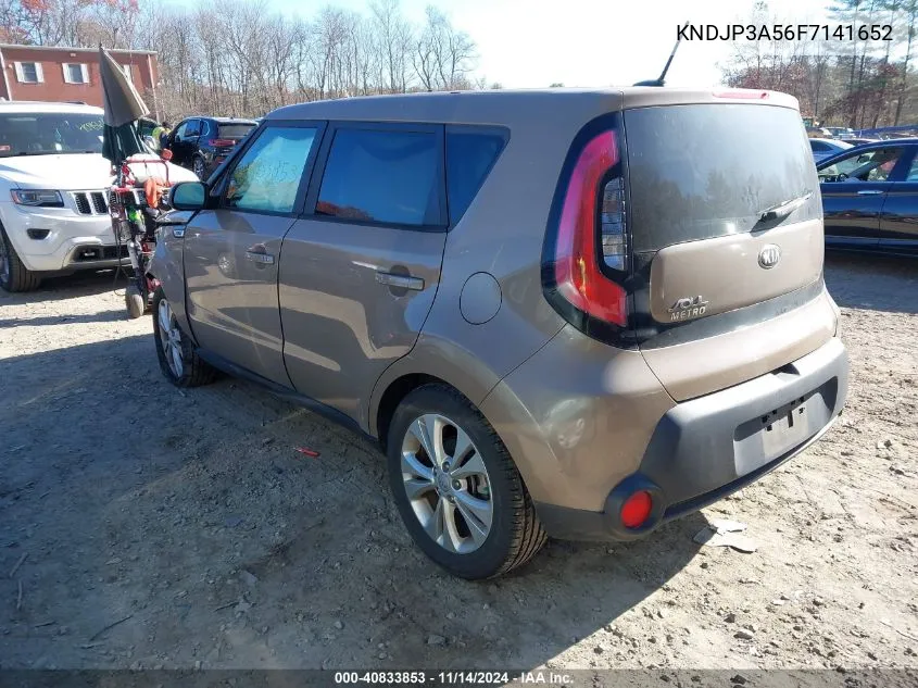 2015 Kia Soul + VIN: KNDJP3A56F7141652 Lot: 40833853