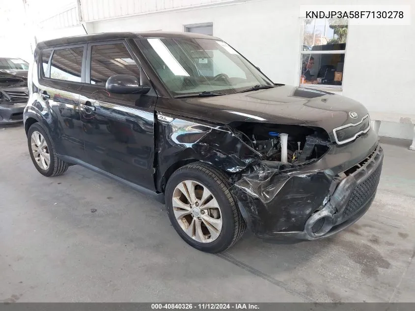 2015 Kia Soul + VIN: KNDJP3A58F7130278 Lot: 40840326