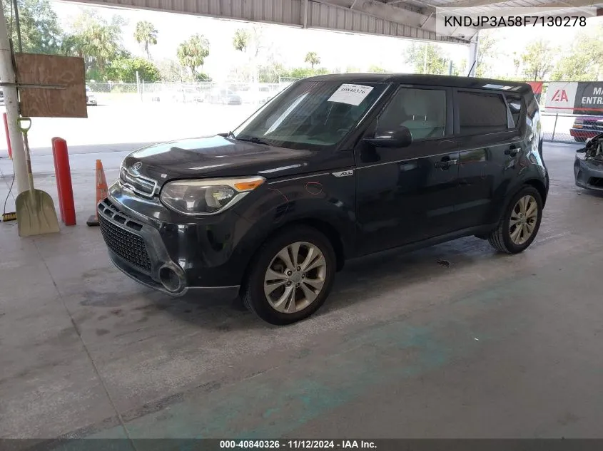 2015 Kia Soul + VIN: KNDJP3A58F7130278 Lot: 40840326