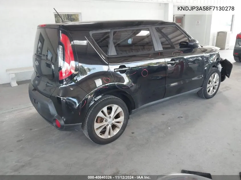 2015 Kia Soul + VIN: KNDJP3A58F7130278 Lot: 40840326