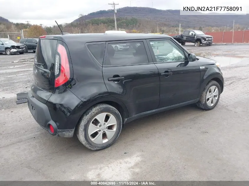 2015 Kia Soul VIN: KNDJN2A21F7758091 Lot: 40842695