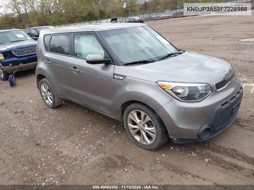 2015 Kia Soul + VIN: KNDJP3A53F7228988 Lot: 40865300