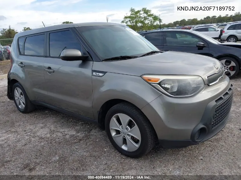 2015 Kia Soul VIN: KNDJN2A20F7189752 Lot: 40894489