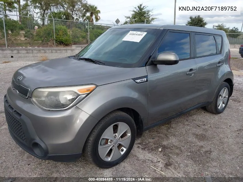 2015 Kia Soul VIN: KNDJN2A20F7189752 Lot: 40894489