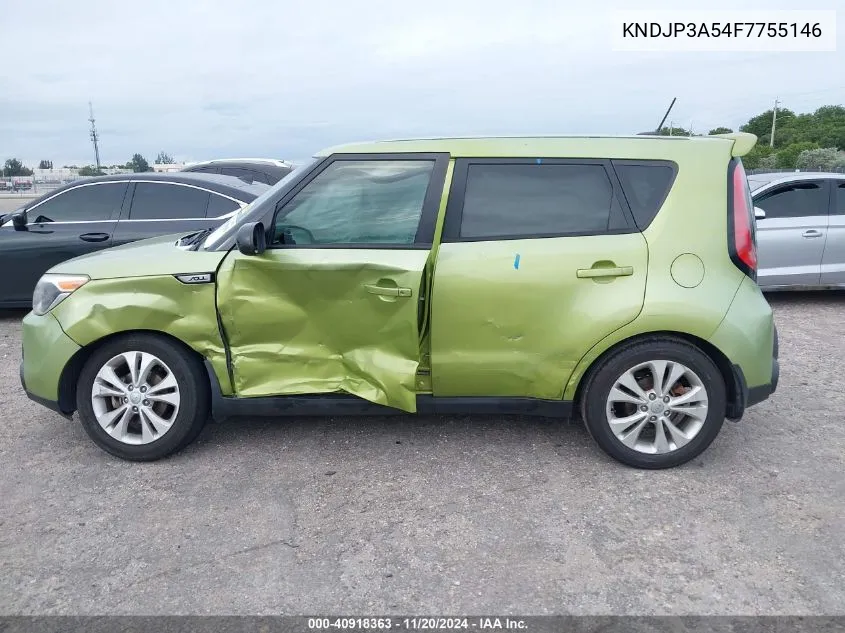 2015 Kia Soul + VIN: KNDJP3A54F7755146 Lot: 40918363