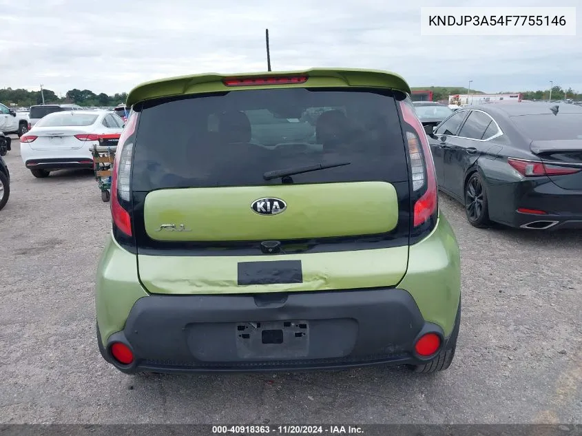 2015 Kia Soul + VIN: KNDJP3A54F7755146 Lot: 40918363