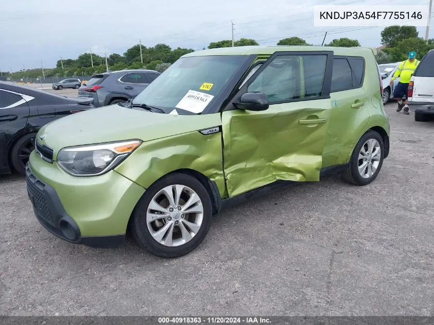 2015 Kia Soul + VIN: KNDJP3A54F7755146 Lot: 40918363