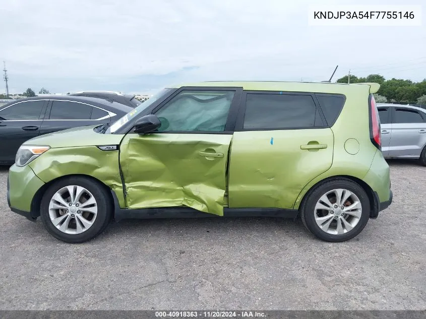 2015 Kia Soul + VIN: KNDJP3A54F7755146 Lot: 40918363