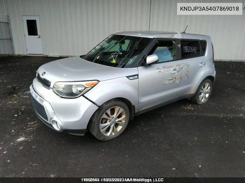 2016 Kia Soul Ex/Ex+ Eco/Sx VIN: KNDJP3A54G7869018 Lot: 11850548