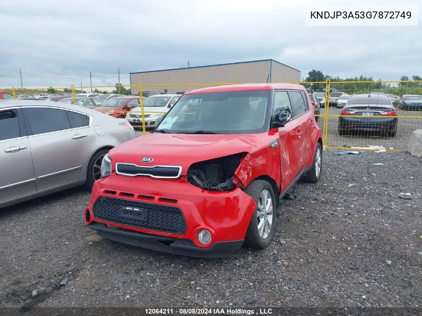 2016 Kia Soul VIN: KNDJP3A53G7872749 Lot: 12064211