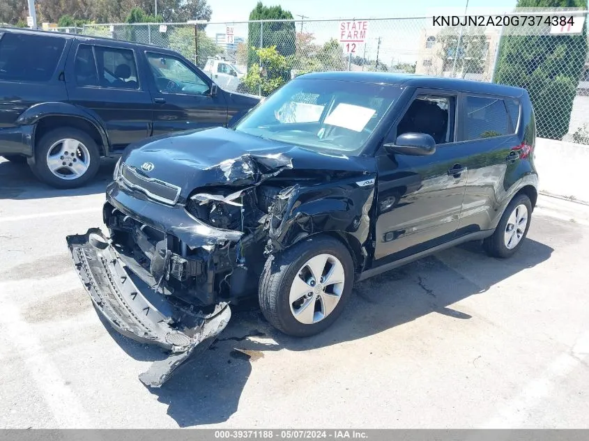 2016 Kia Soul VIN: KNDJN2A20G7374384 Lot: 39371188