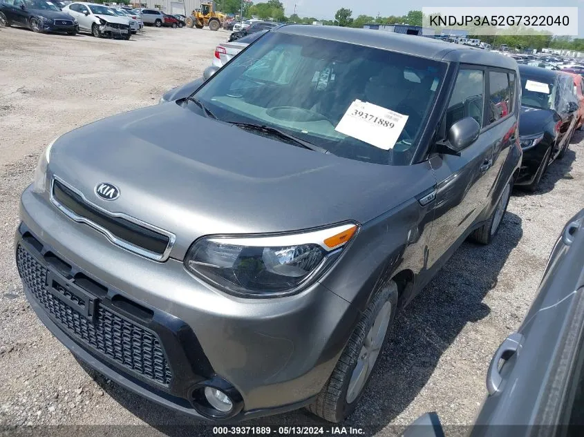 2016 Kia Soul + VIN: KNDJP3A52G7322040 Lot: 39371889