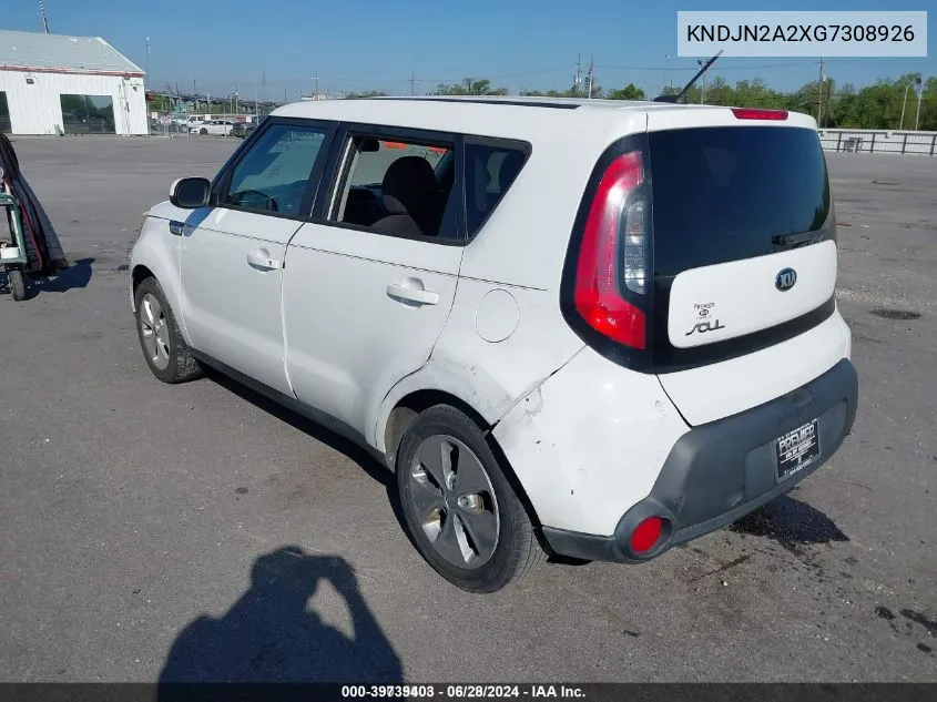 2016 Kia Soul VIN: KNDJN2A2XG7308926 Lot: 39739403