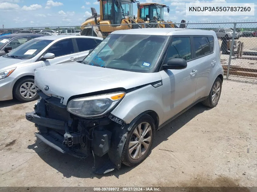 2016 Kia Soul + VIN: KNDJP3A55G7837260 Lot: 39759972