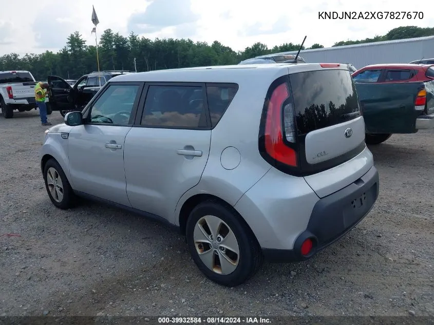 2016 Kia Soul VIN: KNDJN2A2XG7827670 Lot: 39932584