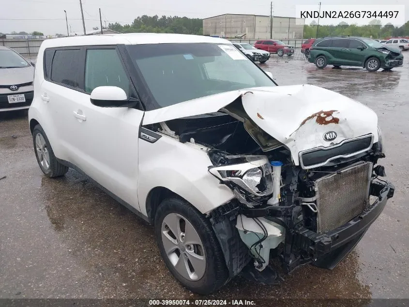 2016 Kia Soul VIN: KNDJN2A26G7344497 Lot: 39950074