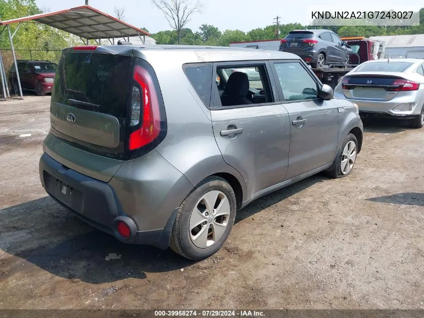 2016 Kia Soul VIN: KNDJN2A21G7243027 Lot: 39958274