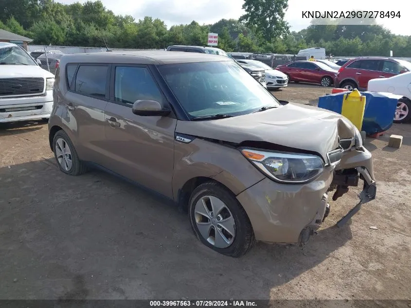 2016 Kia Soul VIN: KNDJN2A29G7278494 Lot: 39967563