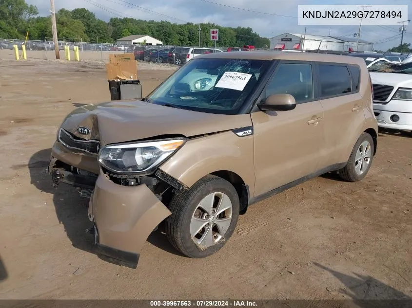 2016 Kia Soul VIN: KNDJN2A29G7278494 Lot: 39967563