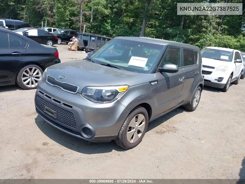 2016 Kia Soul VIN: KNDJN2A22G7387525 Lot: 39969695