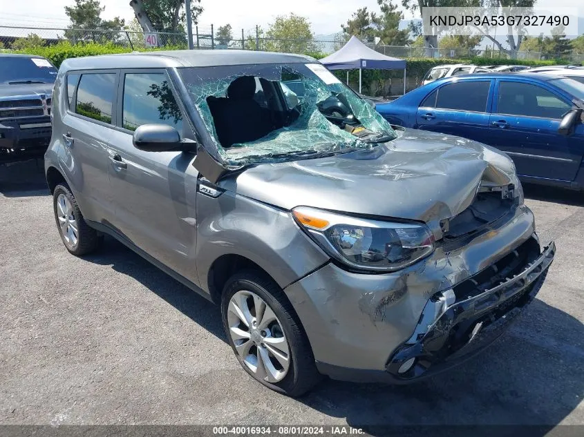 2016 Kia Soul + VIN: KNDJP3A53G7327490 Lot: 40016934