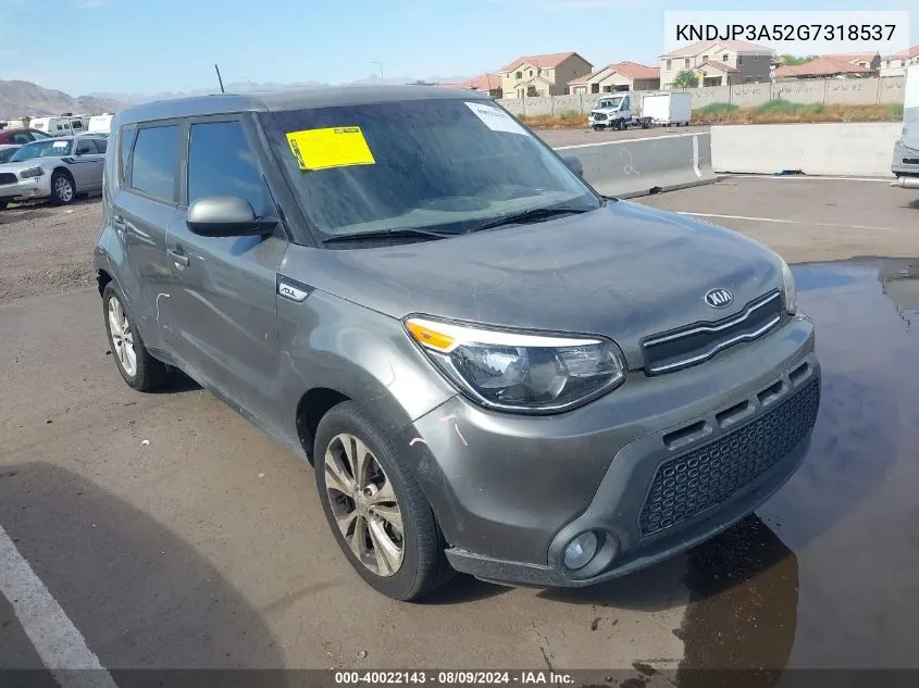 2016 Kia Soul + VIN: KNDJP3A52G7318537 Lot: 40022143