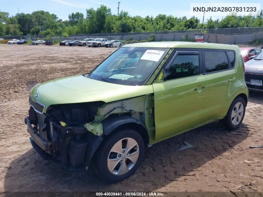 2016 Kia Soul VIN: KNDJN2A28G7831233 Lot: 40039441