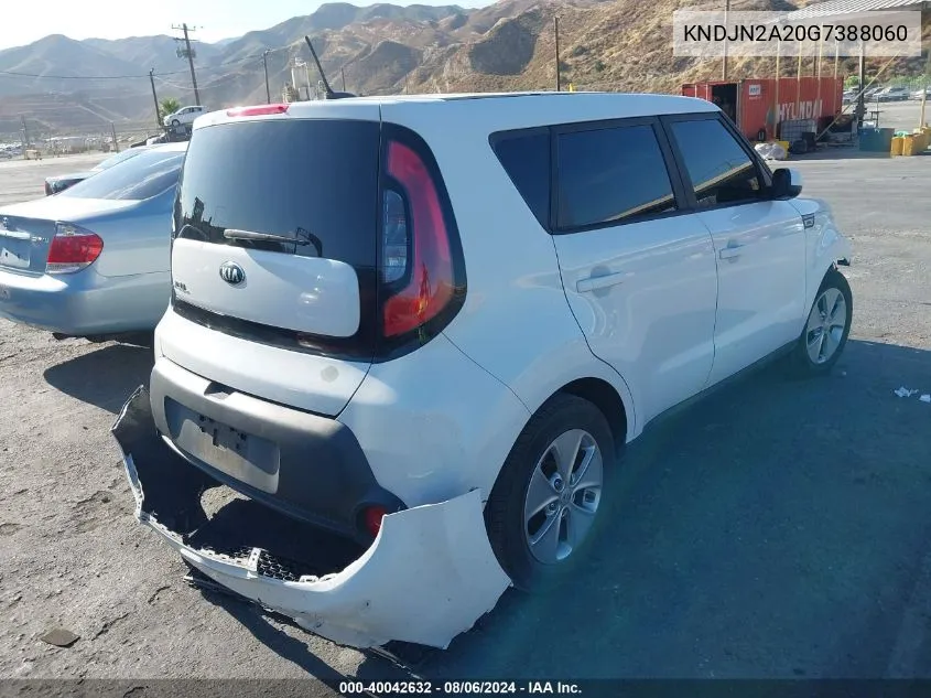 2016 Kia Soul VIN: KNDJN2A20G7388060 Lot: 40042632