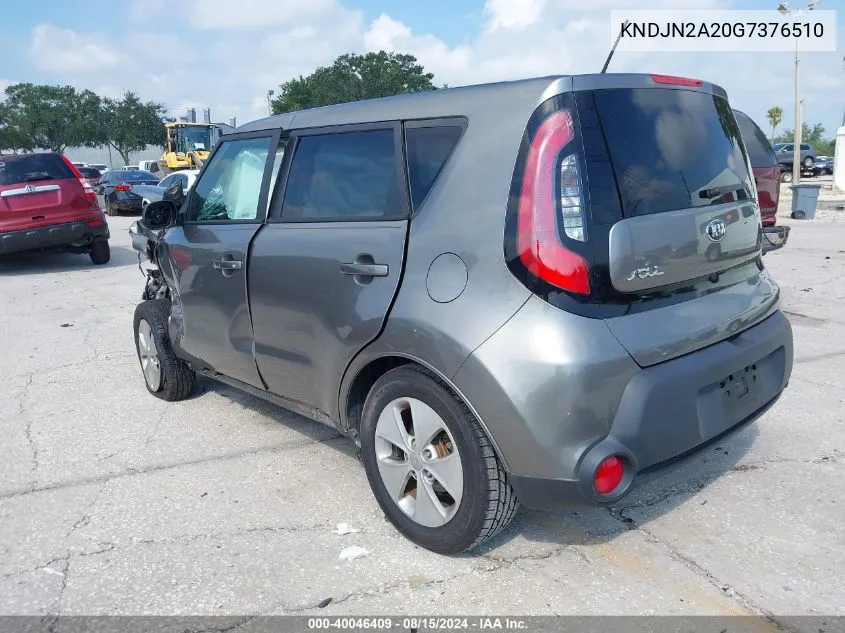 2016 Kia Soul VIN: KNDJN2A20G7376510 Lot: 40046409