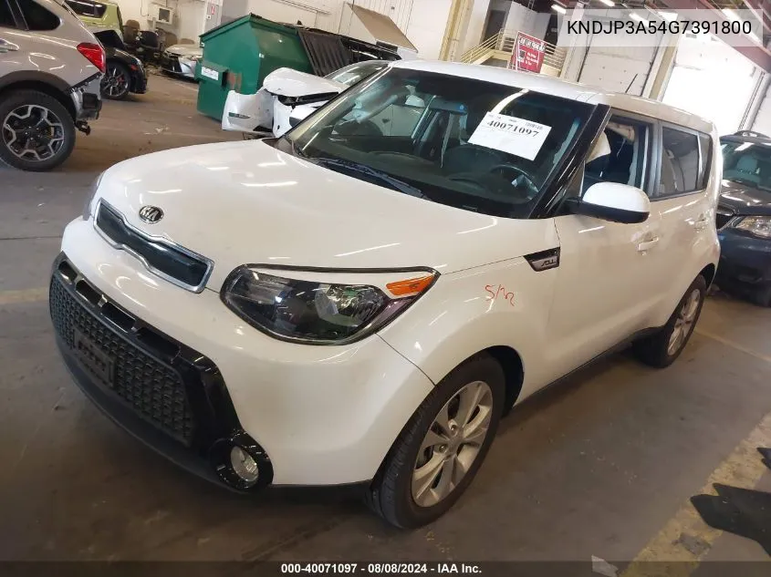 2016 Kia Soul + VIN: KNDJP3A54G7391800 Lot: 40071097