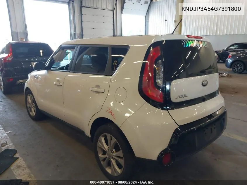 2016 Kia Soul + VIN: KNDJP3A54G7391800 Lot: 40071097