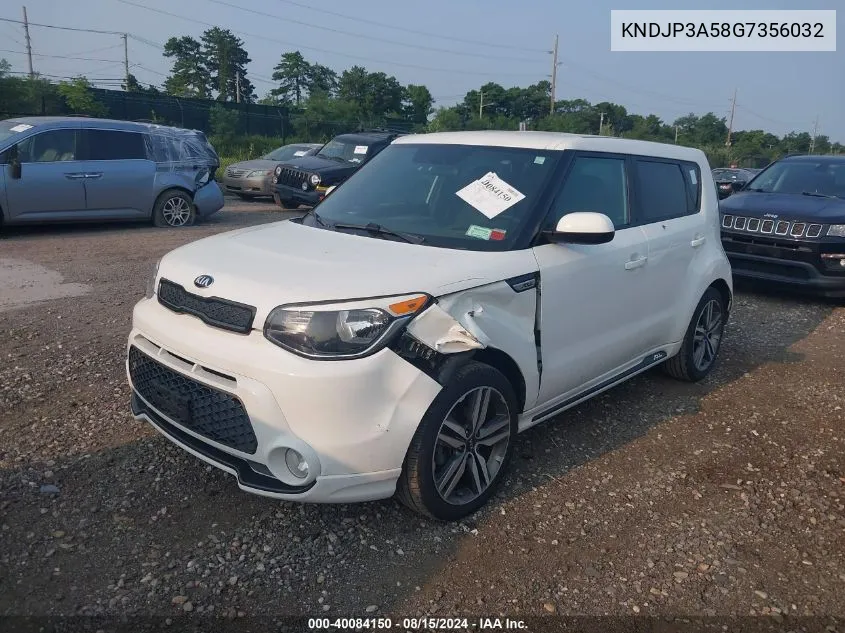 2016 Kia Soul + VIN: KNDJP3A58G7356032 Lot: 40084150