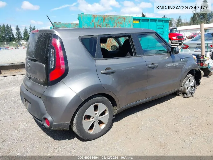 2016 Kia Soul VIN: KNDJN2A22G7347977 Lot: 40091694