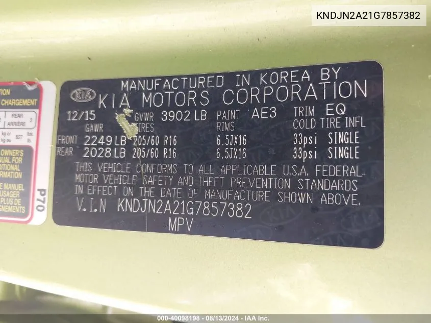 KNDJN2A21G7857382 2016 Kia Soul