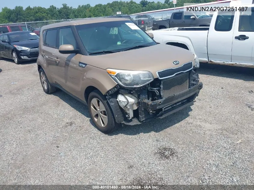 2016 Kia Soul VIN: KNDJN2A29G7251487 Lot: 40101460